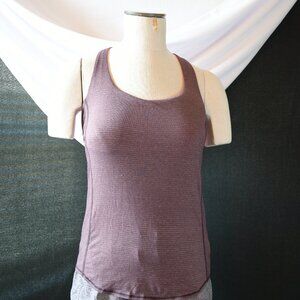 Lululemon Women's WILD TANK Top 2-in-1 Heathered Black Cherry, Coral - Size 4